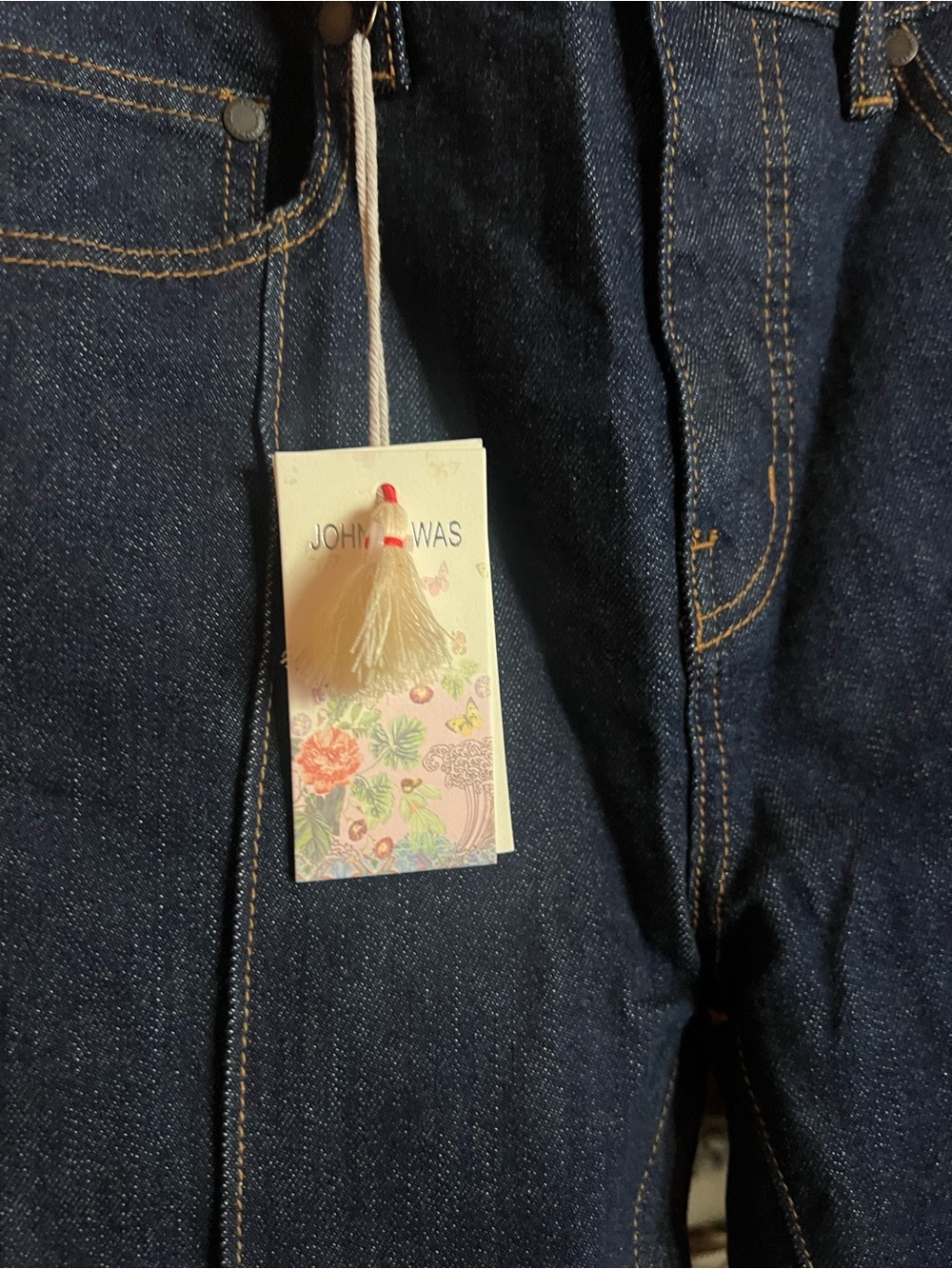 Johnny Was Dark Indigo Flare Jeans with Front Seams - Picture 4 of 7